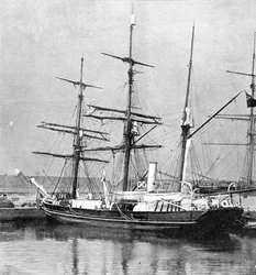 El barco de rescate de la Expedición Nacional Antártica, ilustración de The Graphic, 19 de julio de 1902